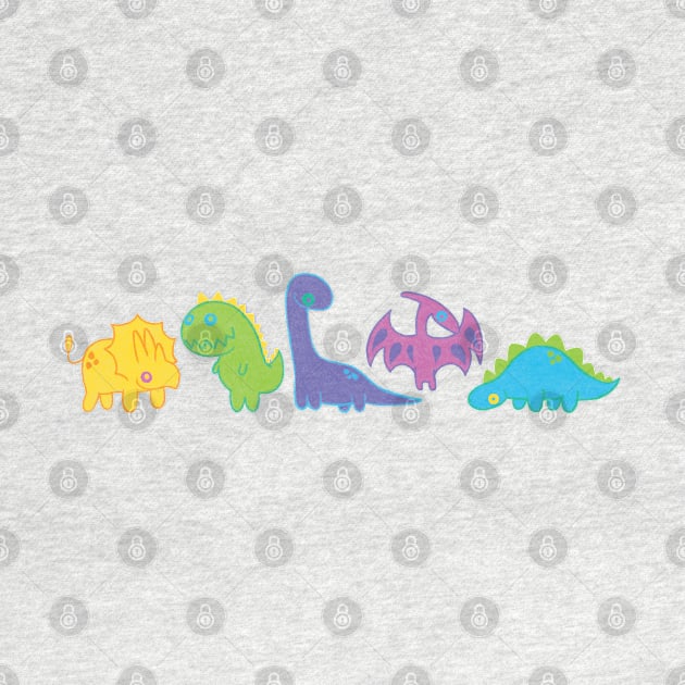 Cute crayon dinosaurs by TiffanyYau